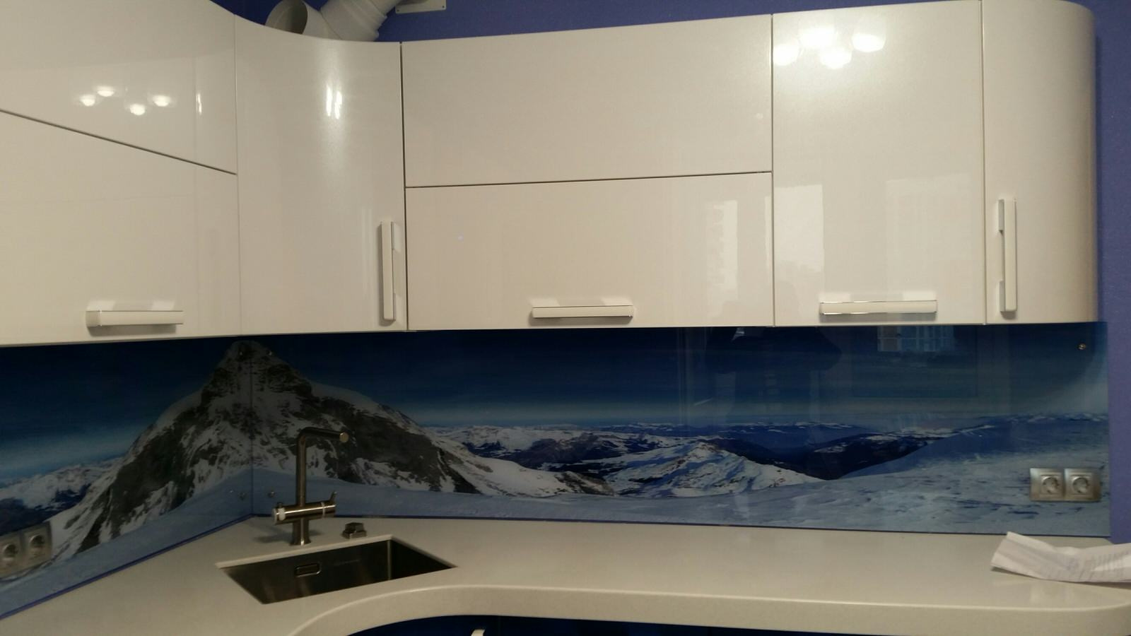 Кухонный фартук из стекла (тематика: природа)