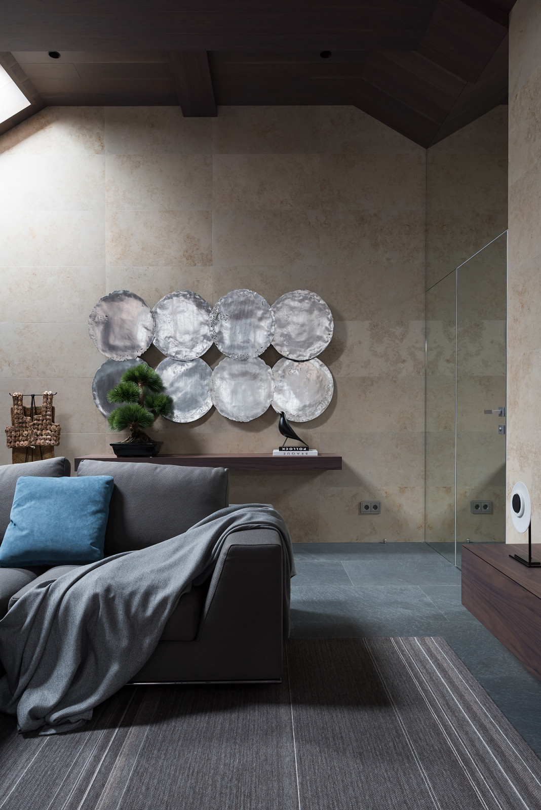 Интерьеры загородного дома в поселке Монтевиль