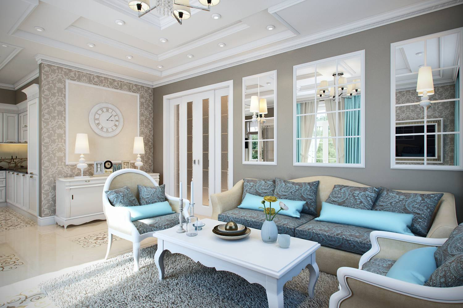 Дизайн интерьера загородного дома г. Москва КП Новое Лапино