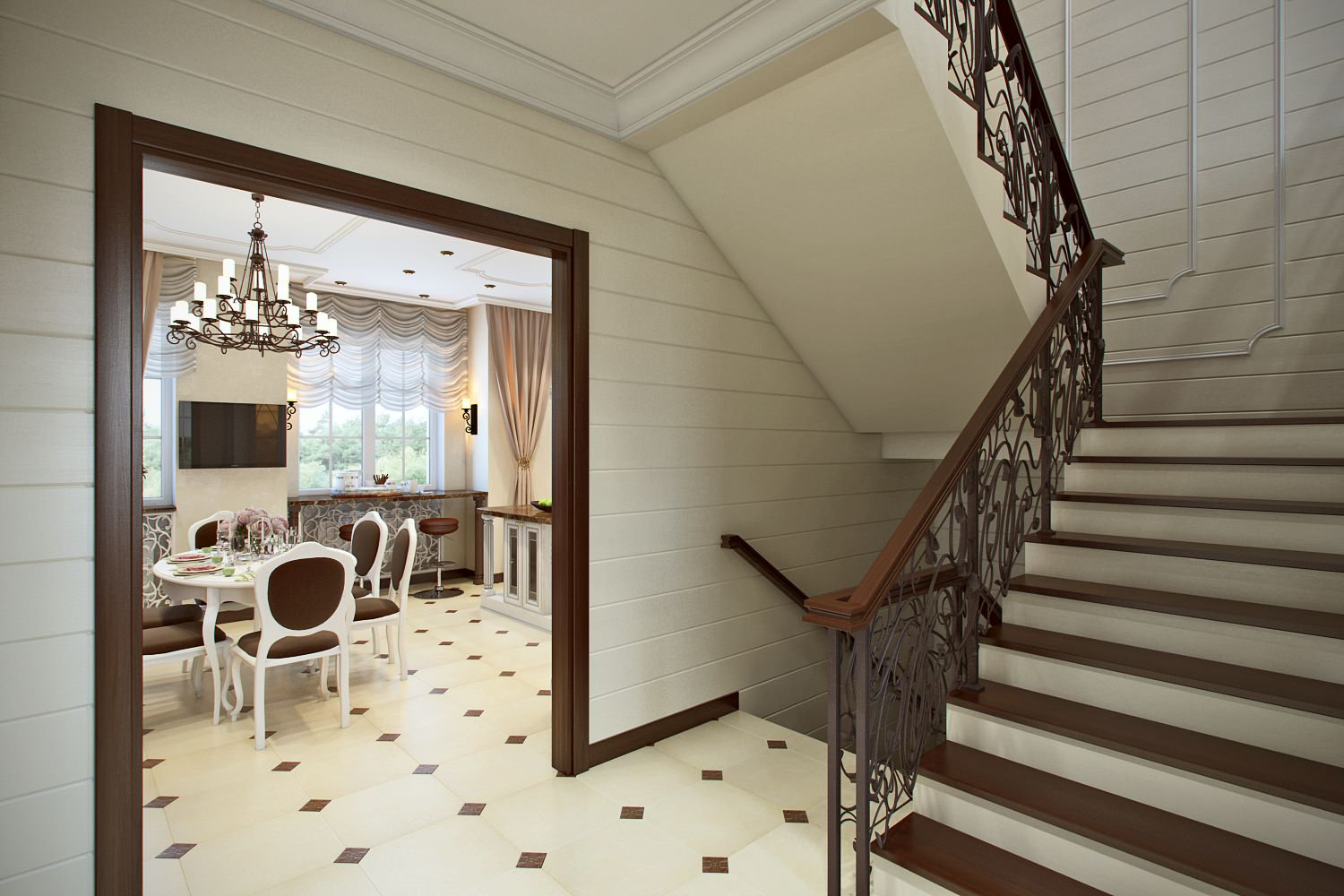 Дизайн интерьера загородного дома г. Москва ЖК Заповедный парк