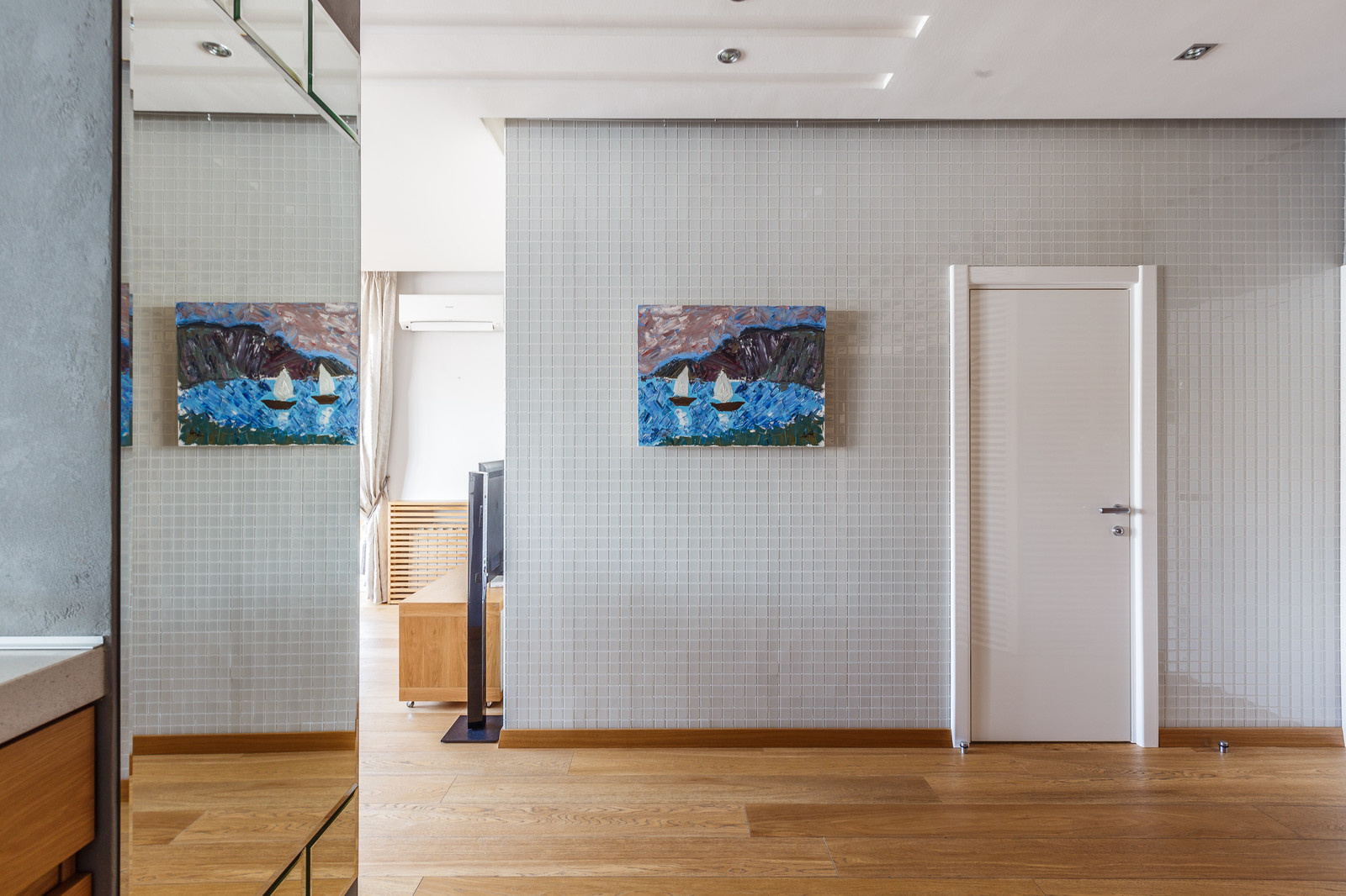 Квартира на Кубанской набережной гостинная-кухня