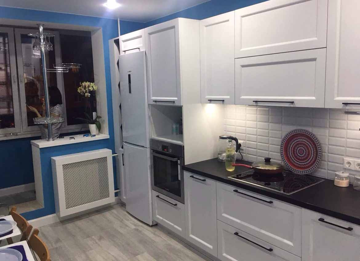 Кухни с окрашенными фасадами