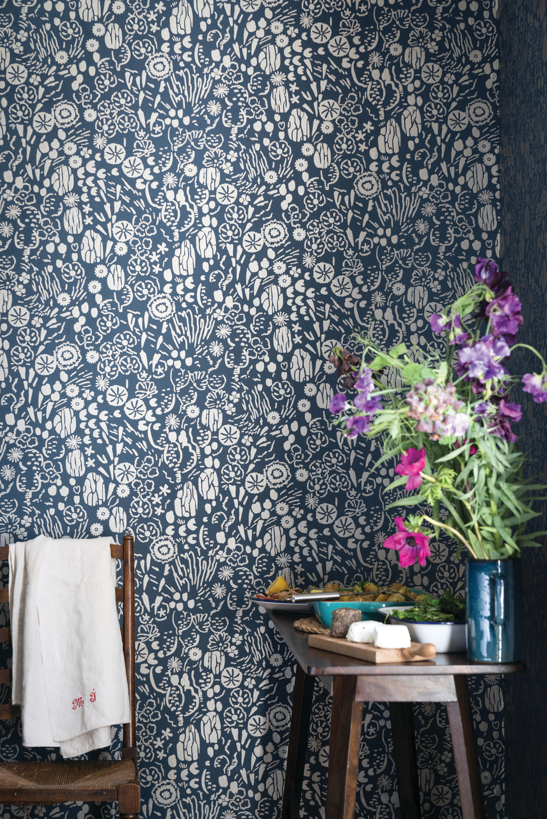 Цветочные обои Farrow&Ball