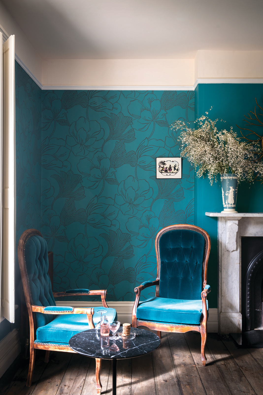 Цветочные обои Farrow&Ball