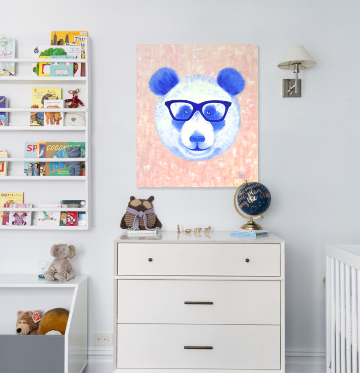 Картина маслом «Стильный панда» 50х60см