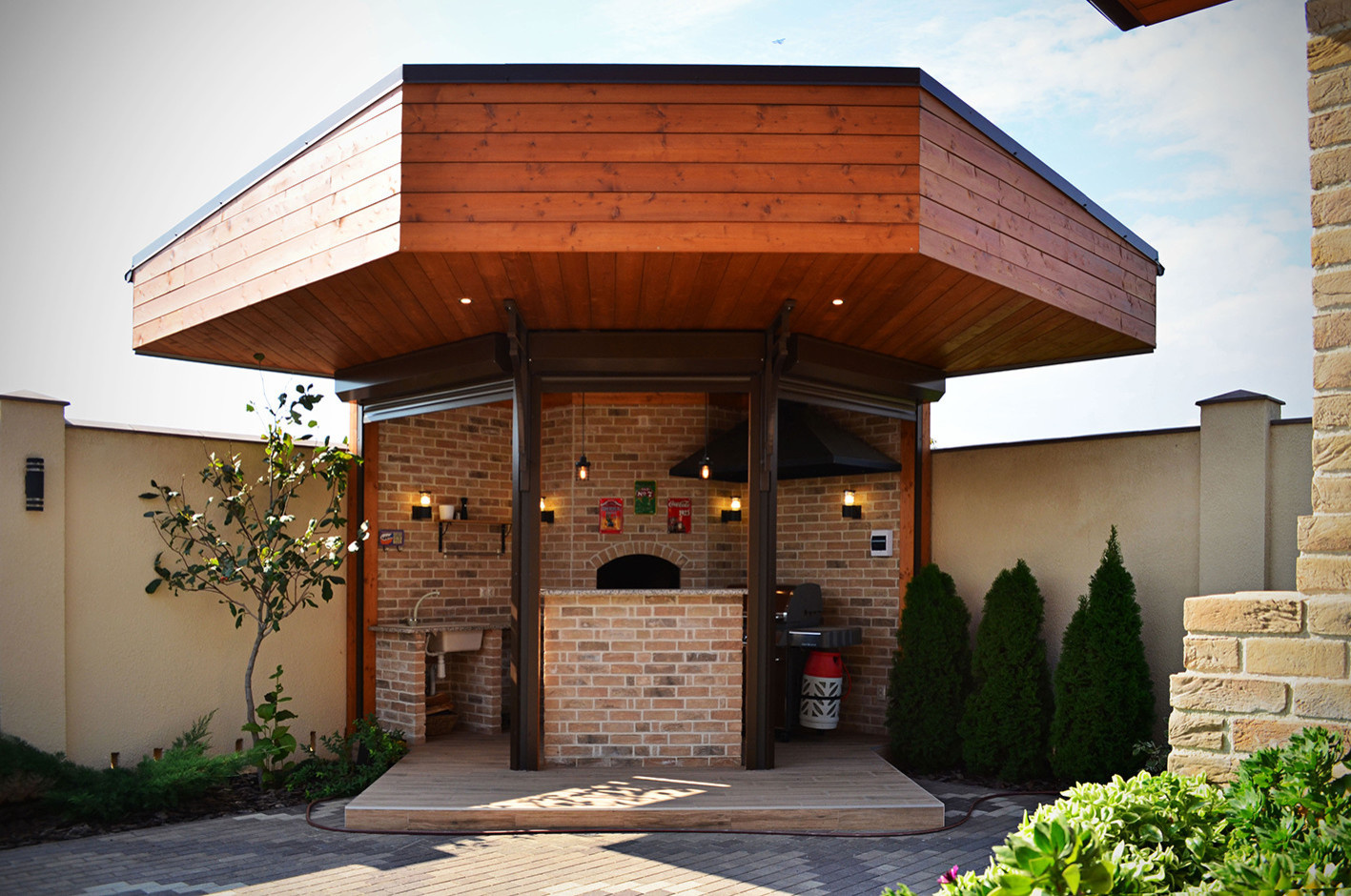 Летняя кухня с навесом