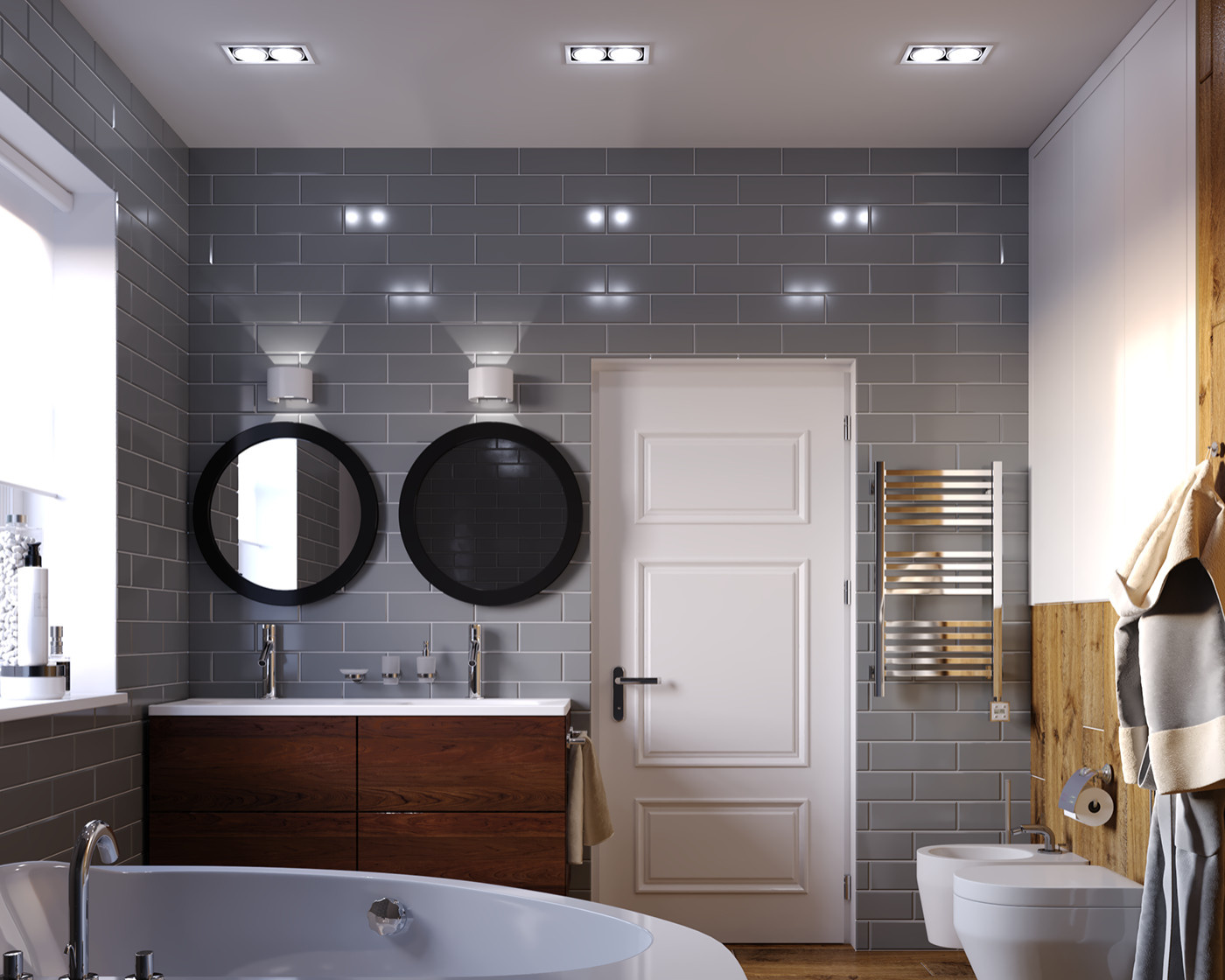 Дизайн интерьера ванной комнаты в скандинавской стиле в г. Калининград