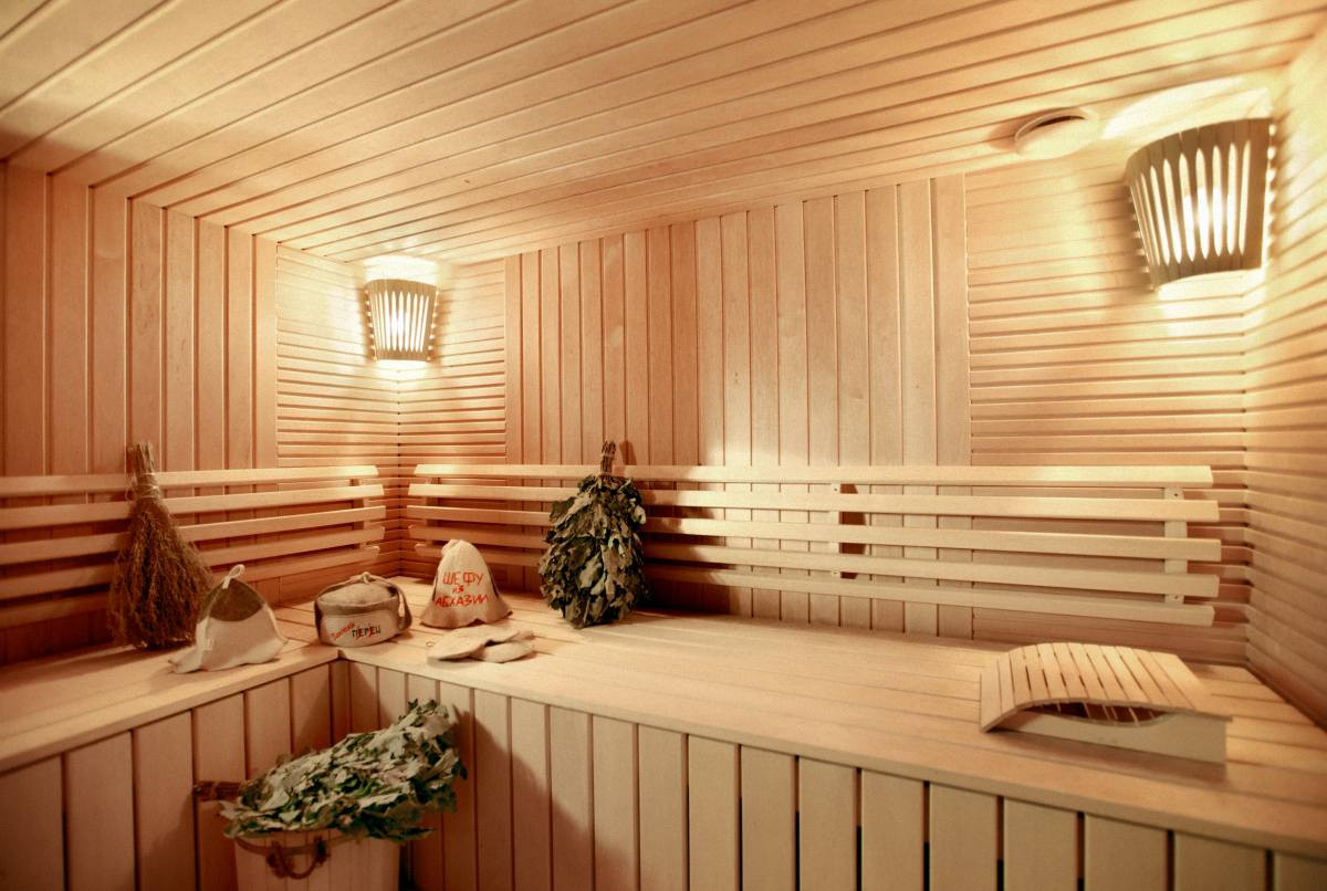 Баня в доме из клееного бруса