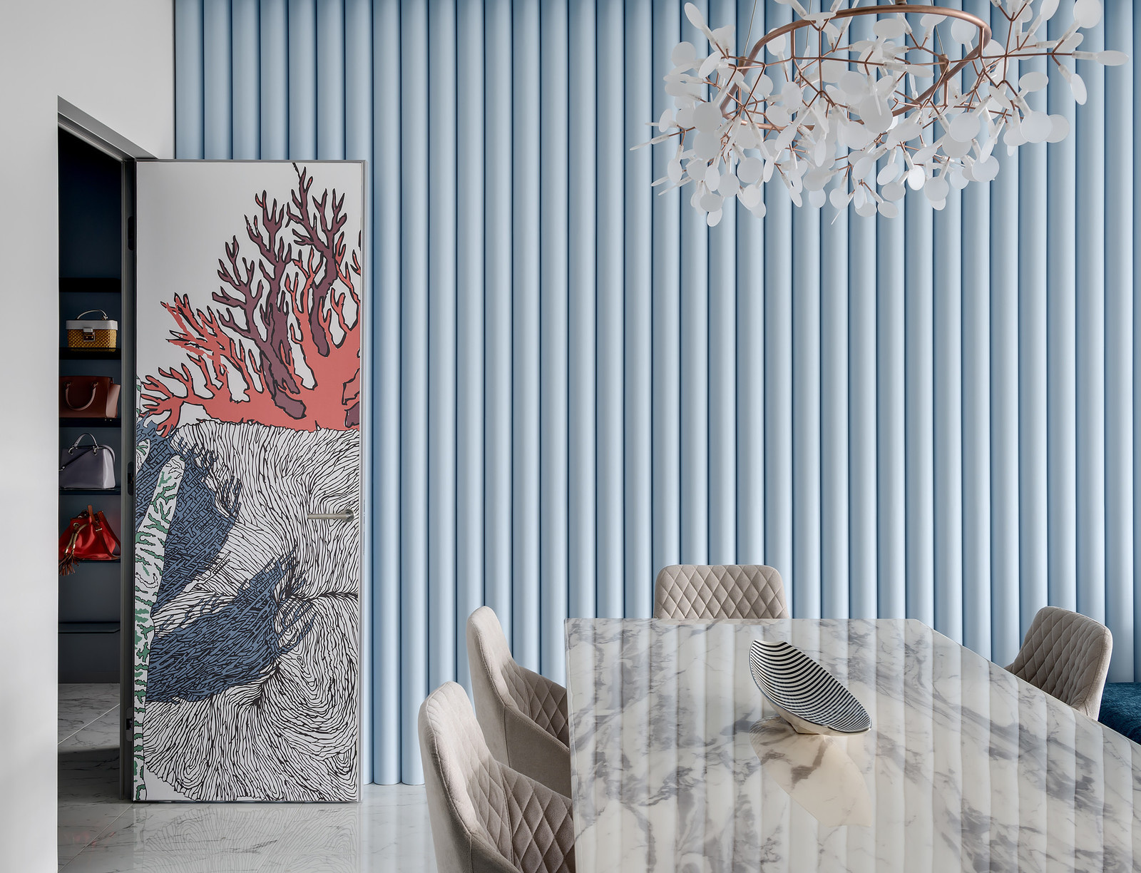 Houzz Украина: Интерьер с голубым гипсом на стенах