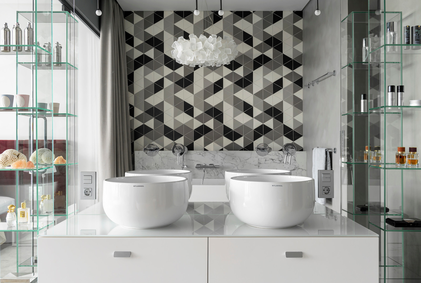 Houzz Украина: Интерьер с голубым гипсом на стенах