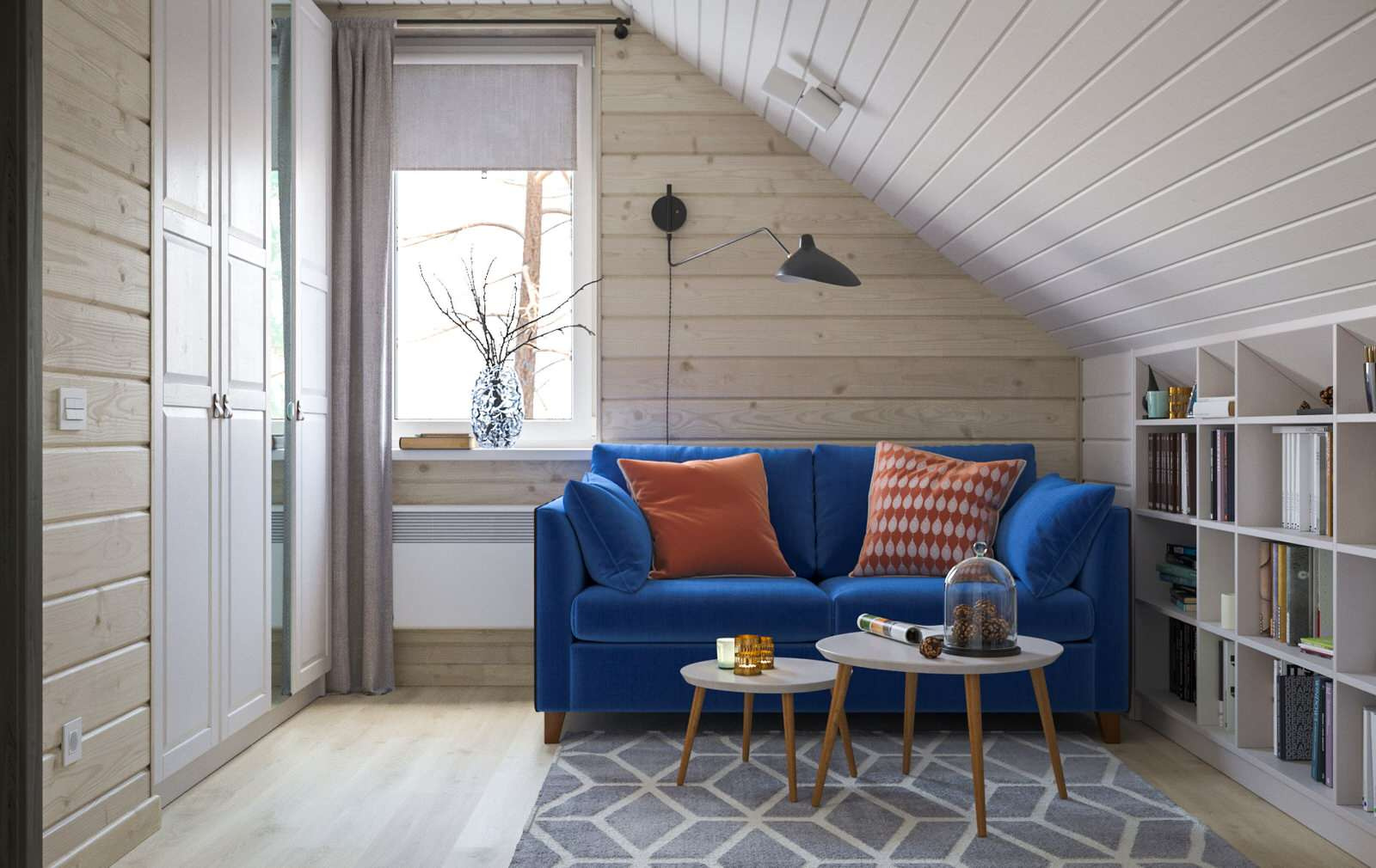 Мансардный этаж в сканди стиле