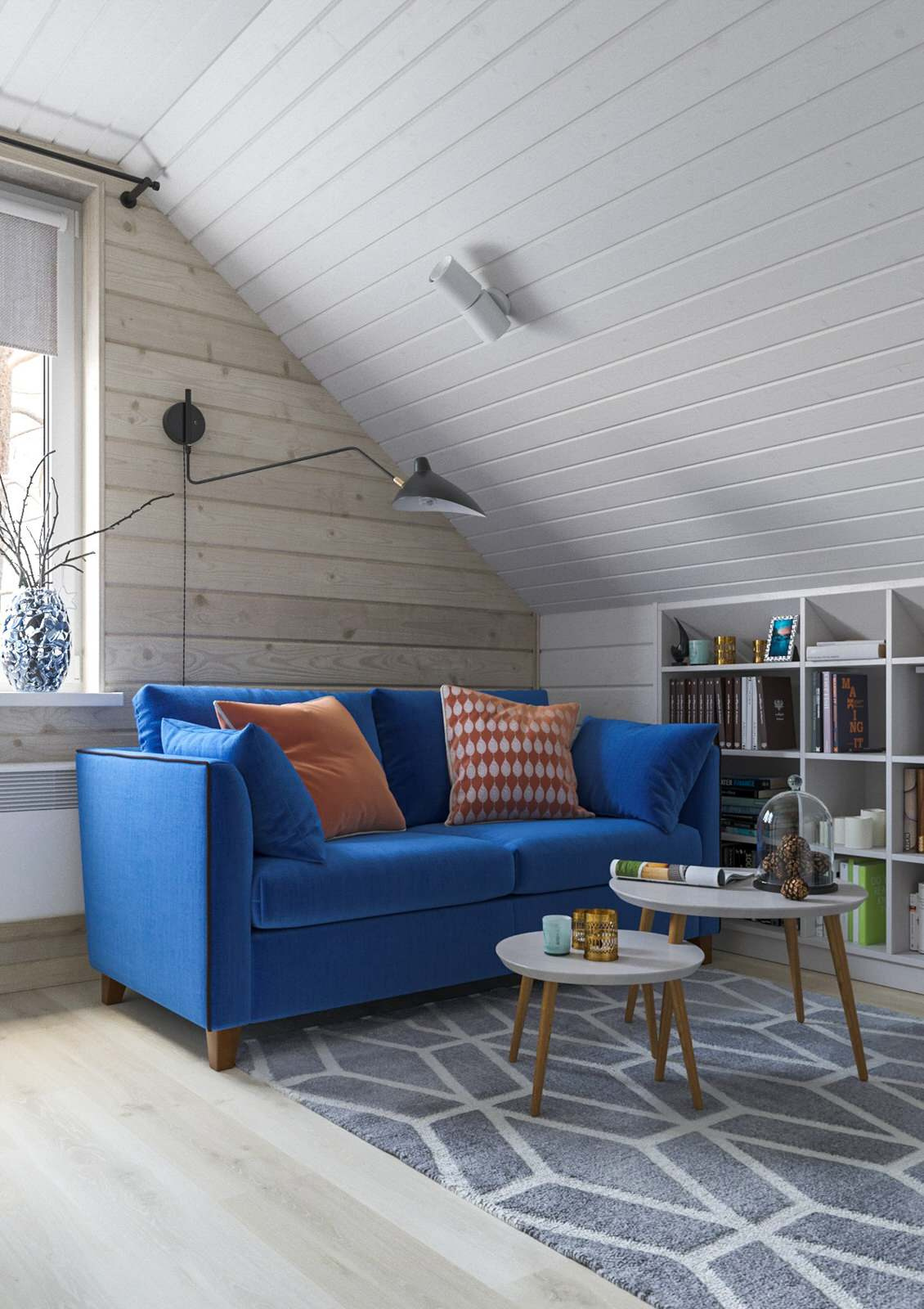 Мансардный этаж в сканди стиле