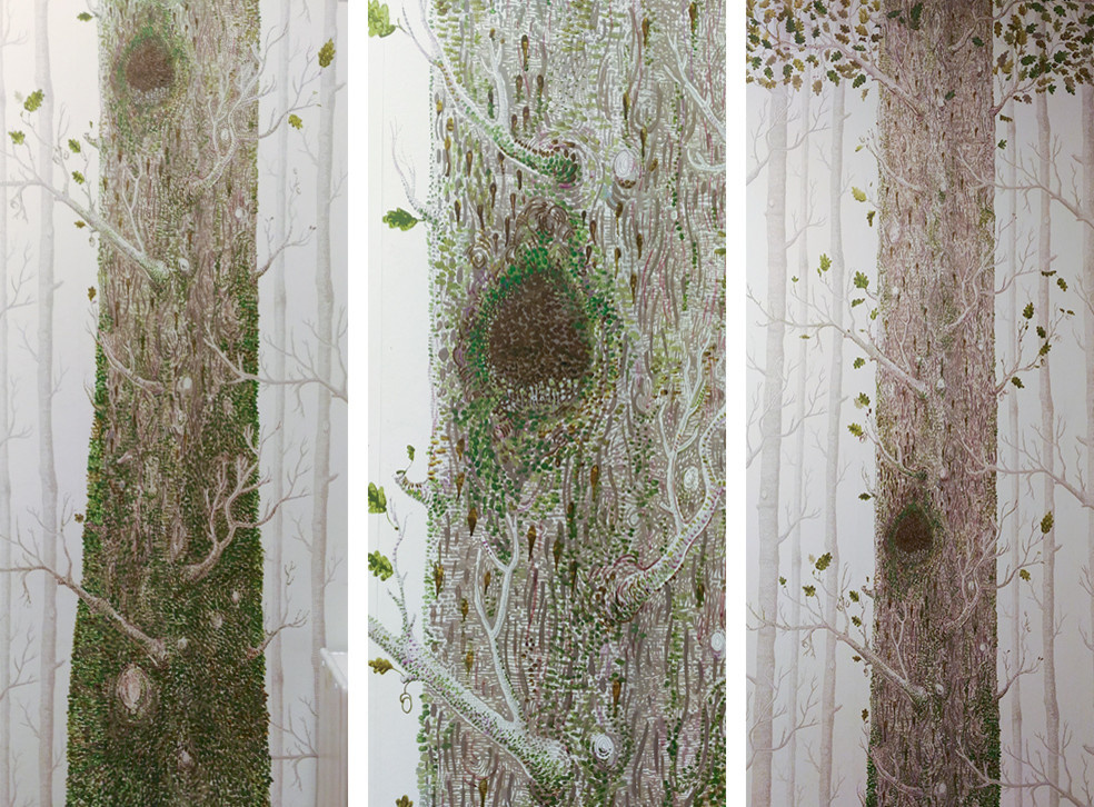 Роспись по бумажным обоям