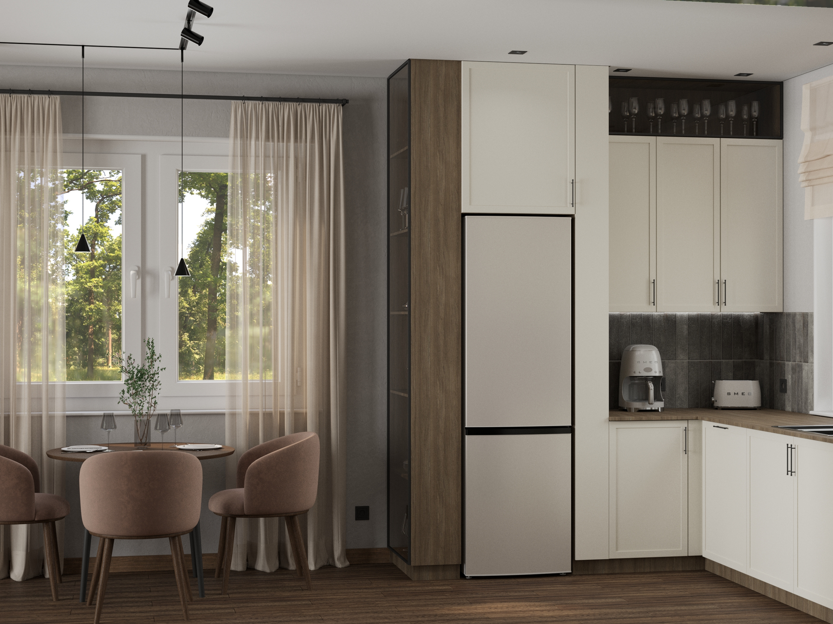 Дизайн-проект небольшого дома (кухня-гостиная-коридор)