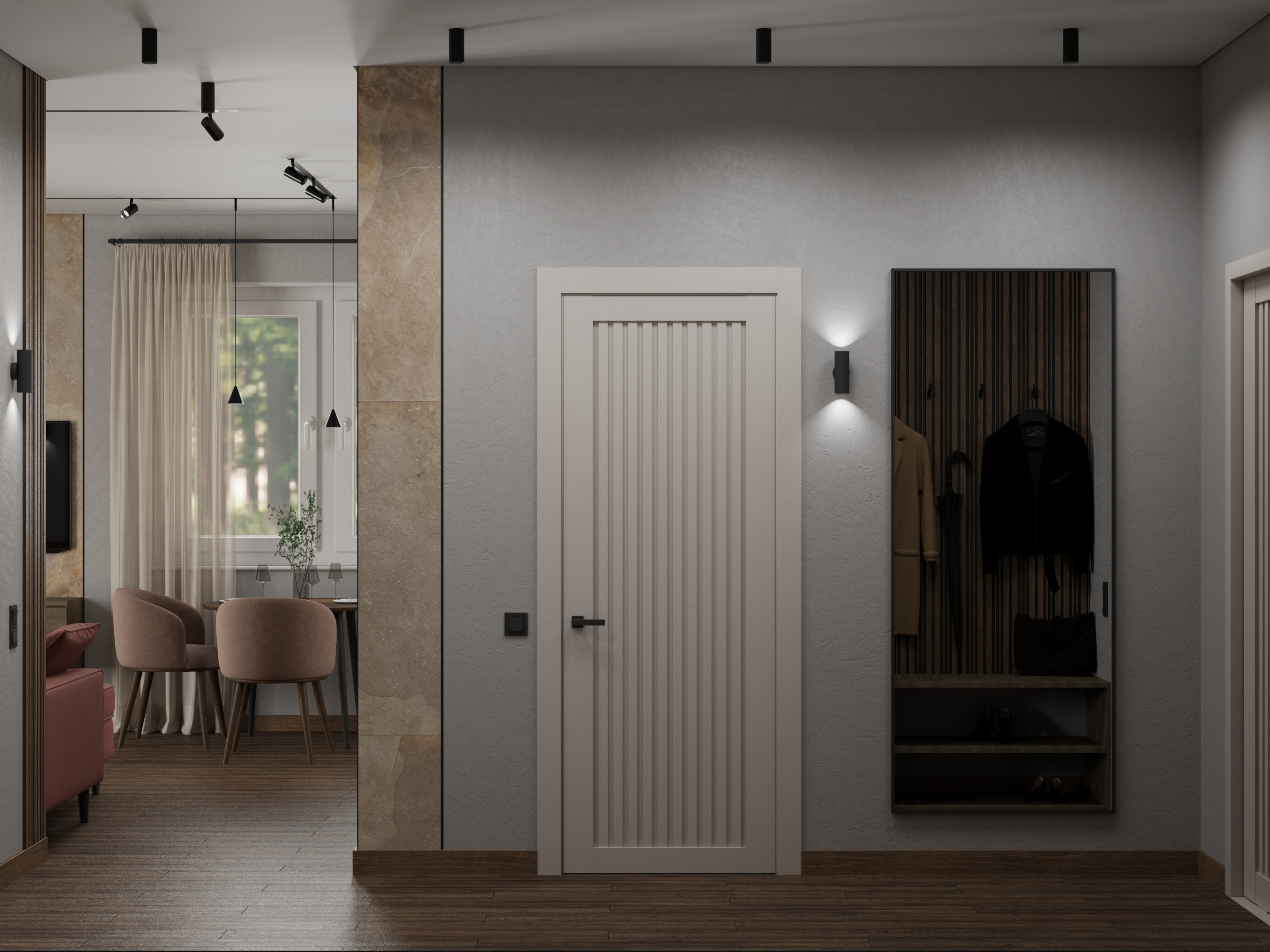 Дизайн-проект небольшого дома (кухня-гостиная-коридор)