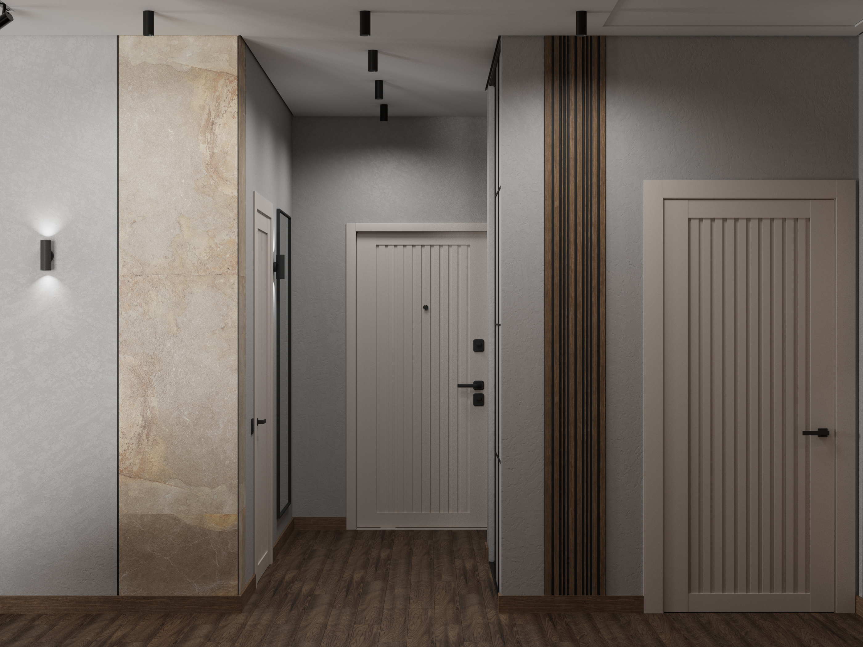 Дизайн-проект небольшого дома (кухня-гостиная-коридор)