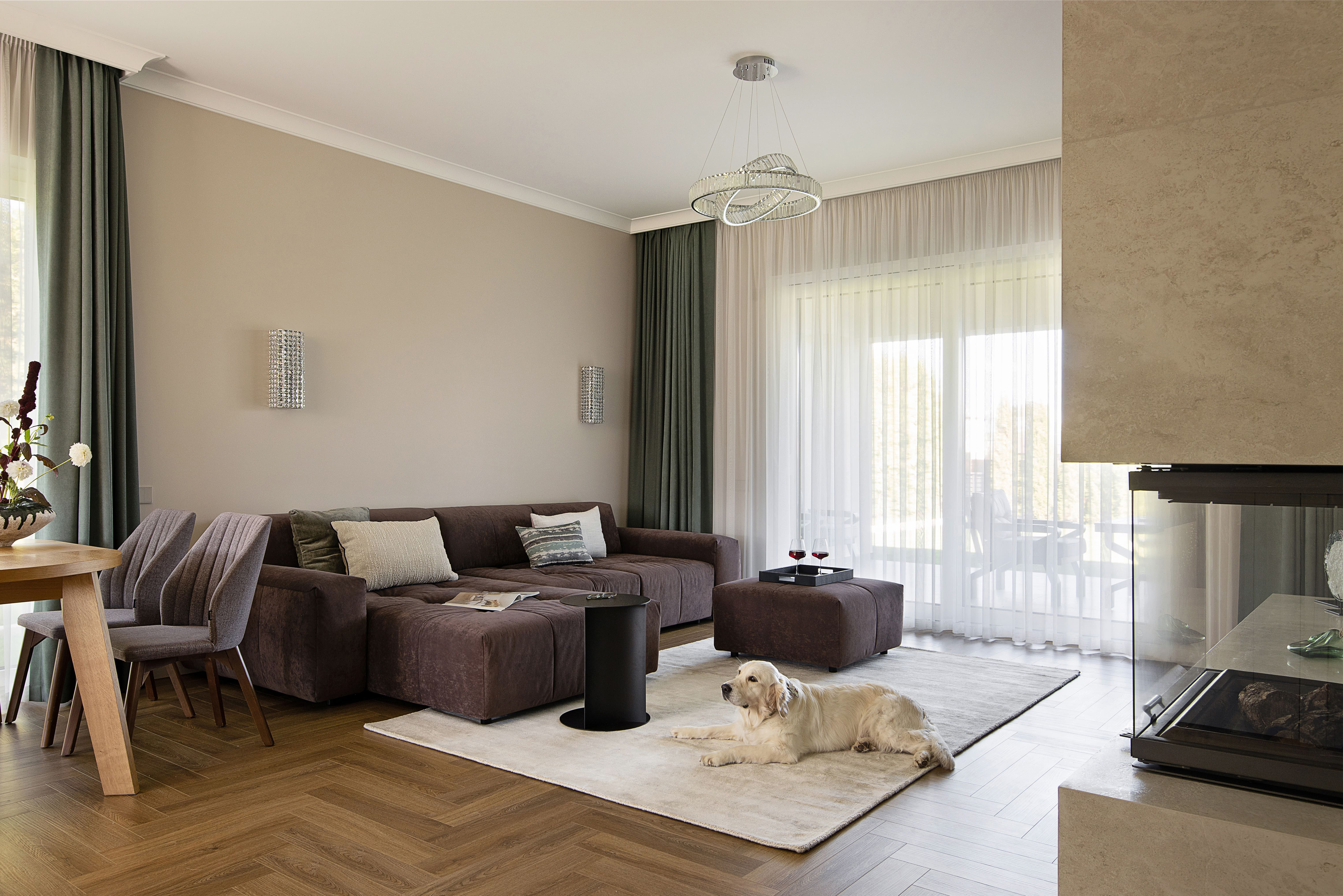 Реализация дома в пригороде (кухня-гостиная)