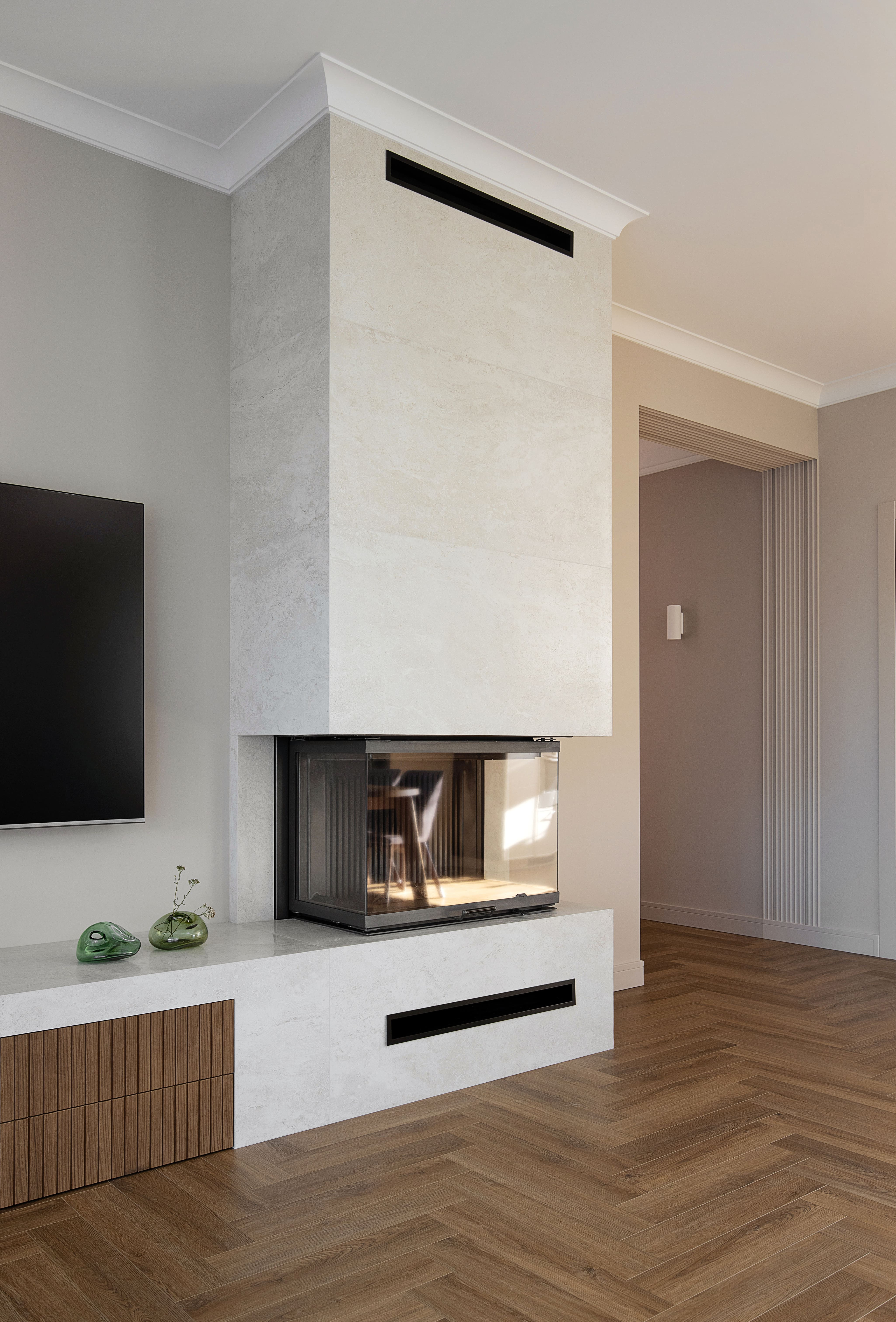 Реализация дома в пригороде (кухня-гостиная)