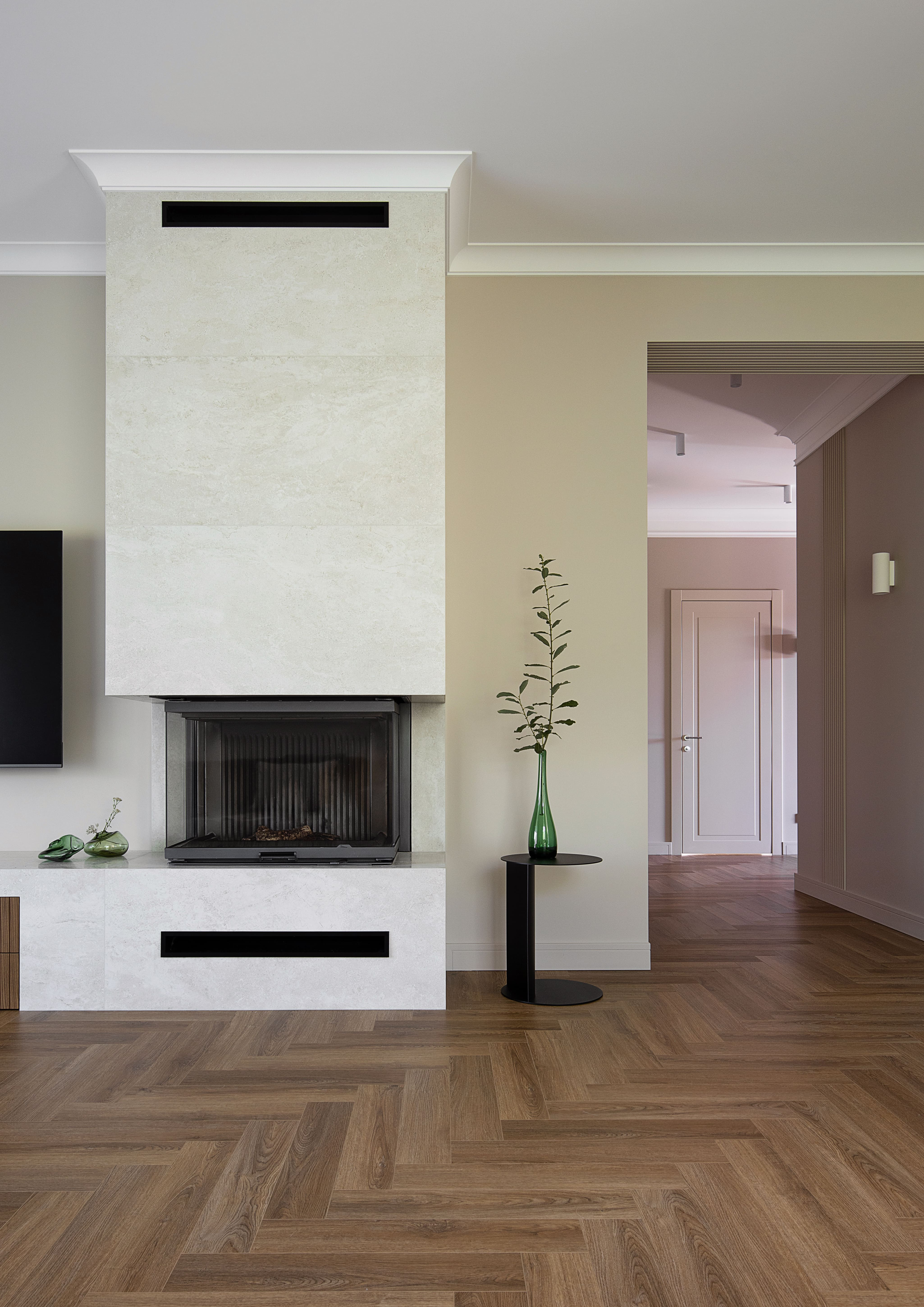 Реализация дома в пригороде (кухня-гостиная)