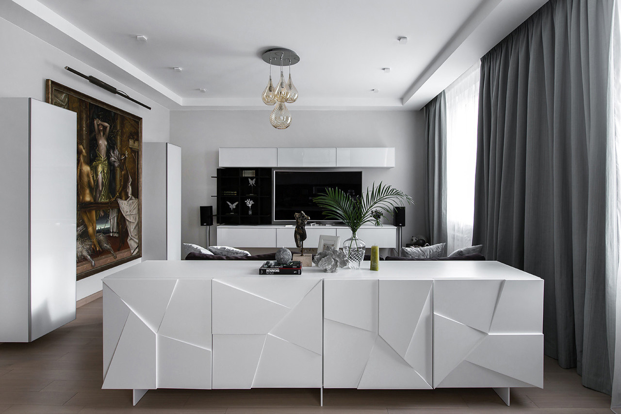 Houzz тур: Современный интерьер с глянцем и мраморной плиткой