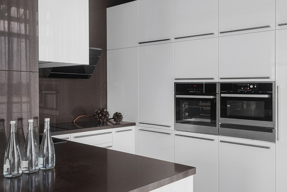 Современная квартира в Санкт-Петербурге с видом на озеро.