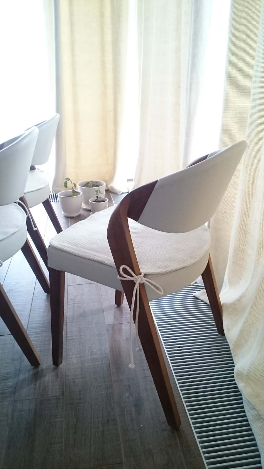 Льняные портьеры и чехол для стула