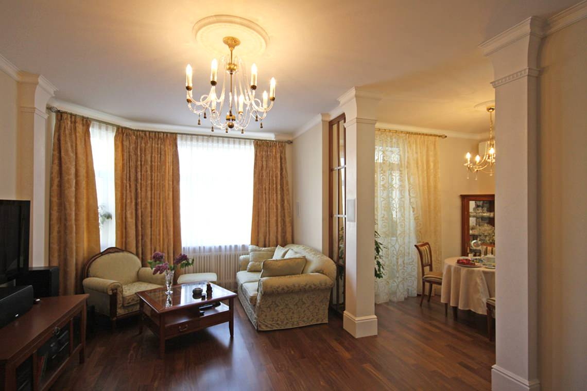 РЕСПЕКТАБЕЛЬНЫЙ ИНТЕРЬЕР КВАРТИРЫ В Ж/К "ШУВАЛОВСКИЙ"