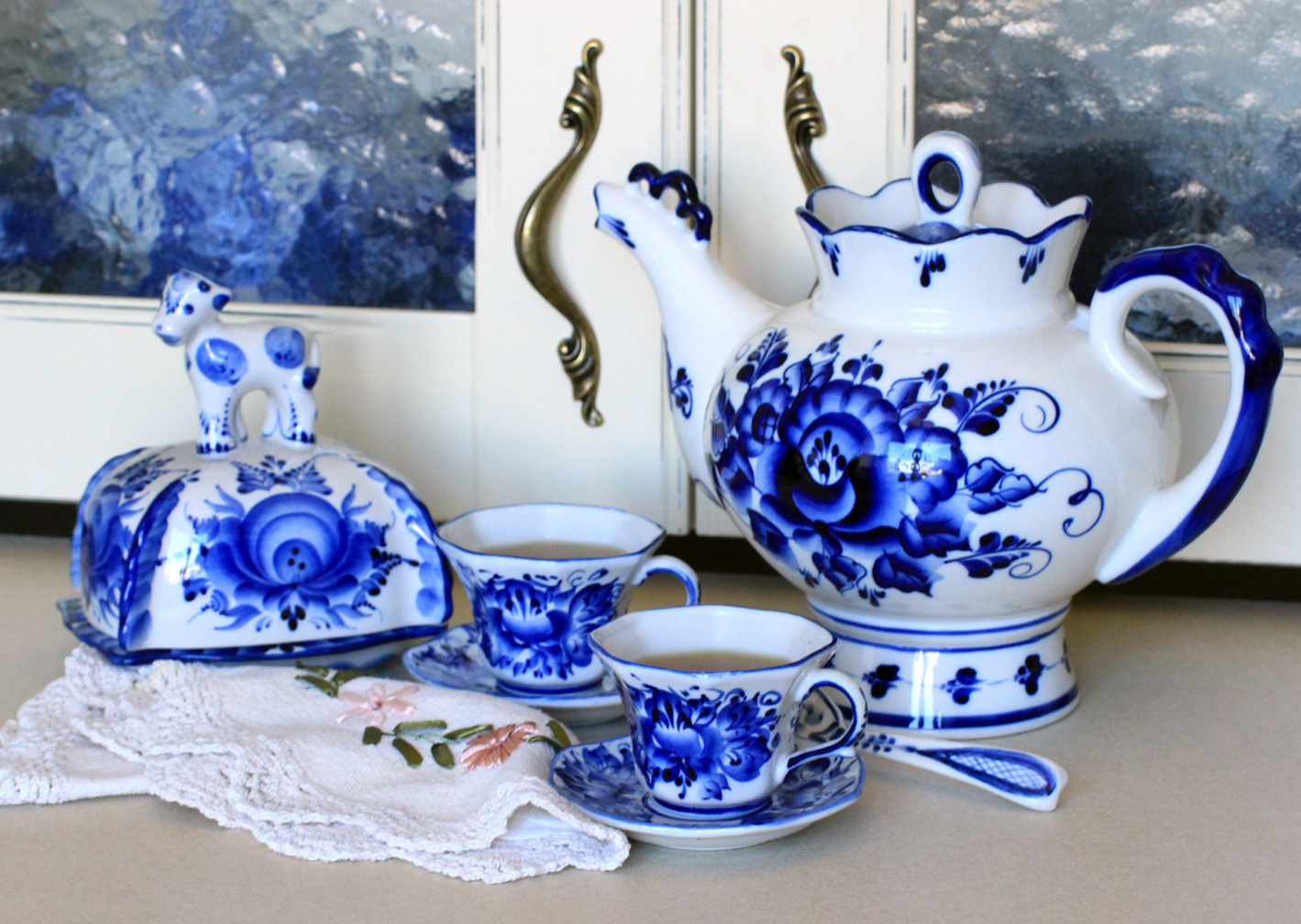 Кухня. Авторская гжель, мастер Федотов