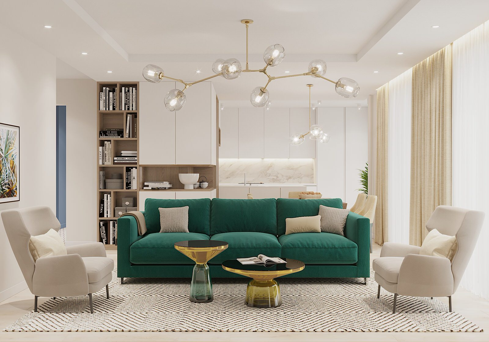 Трехкомнатная квартира в стиле КОНТЕМПОРАРИ