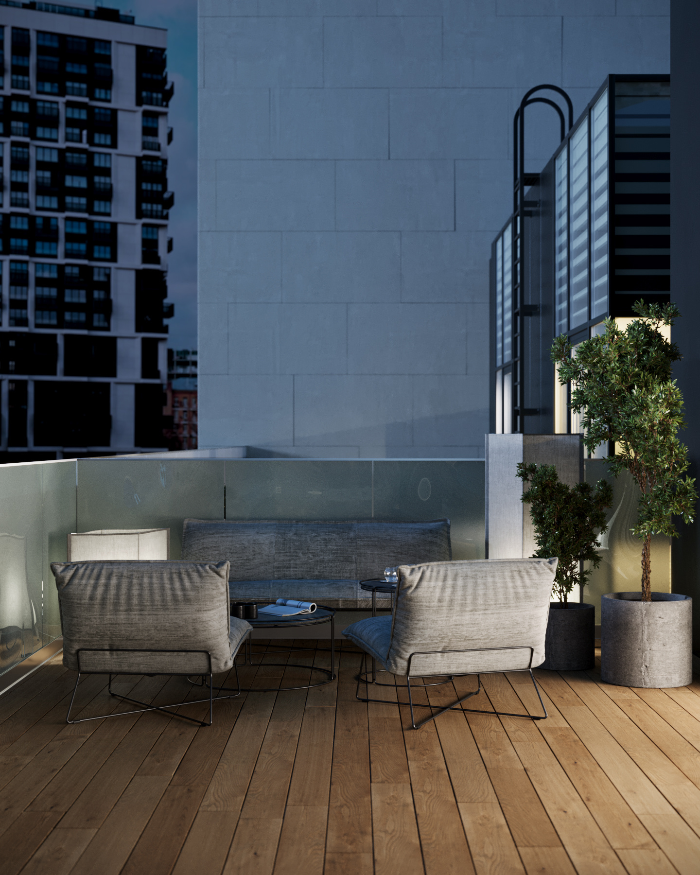 Терраса в трехуровневой квартире