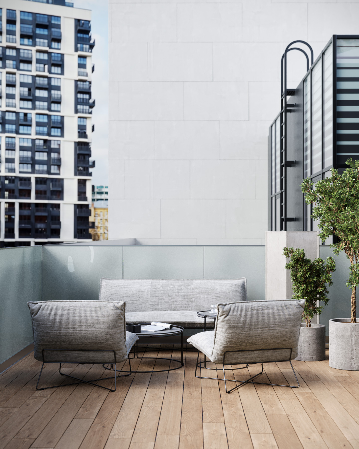 Терраса в трехуровневой квартире