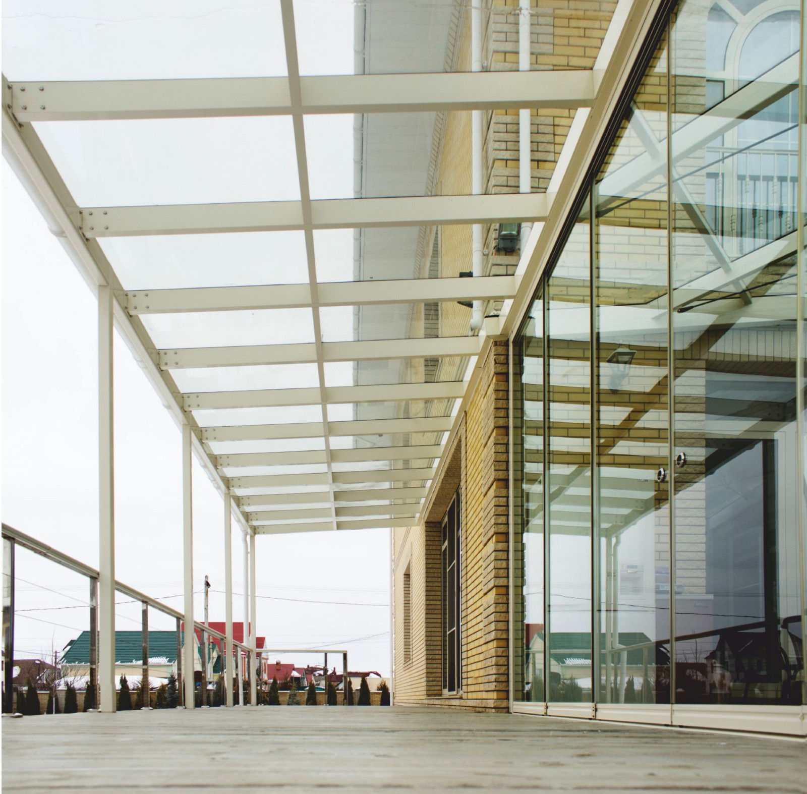 Обложка проекта: Навесы, стеклянные крыши, цельностеклянные перегородки