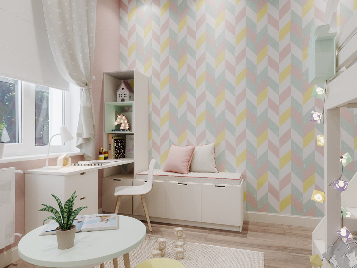 Детская для девочки в пастельных тонах