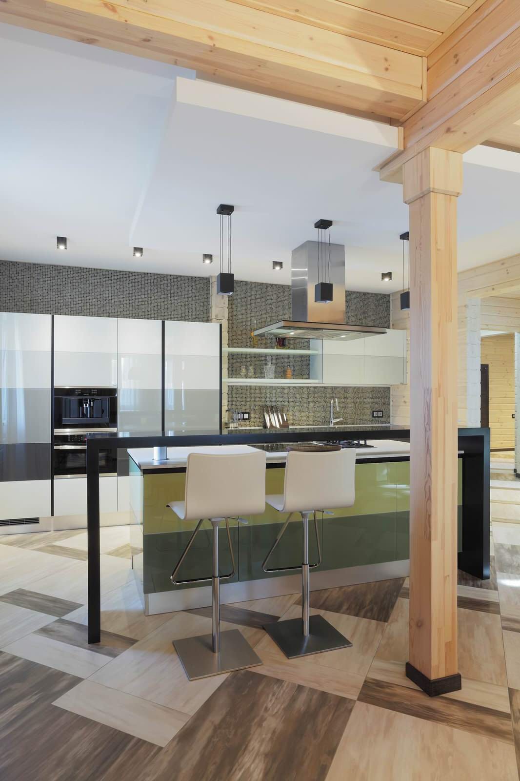 Дом из клееного бруса с кухней от Scavolini