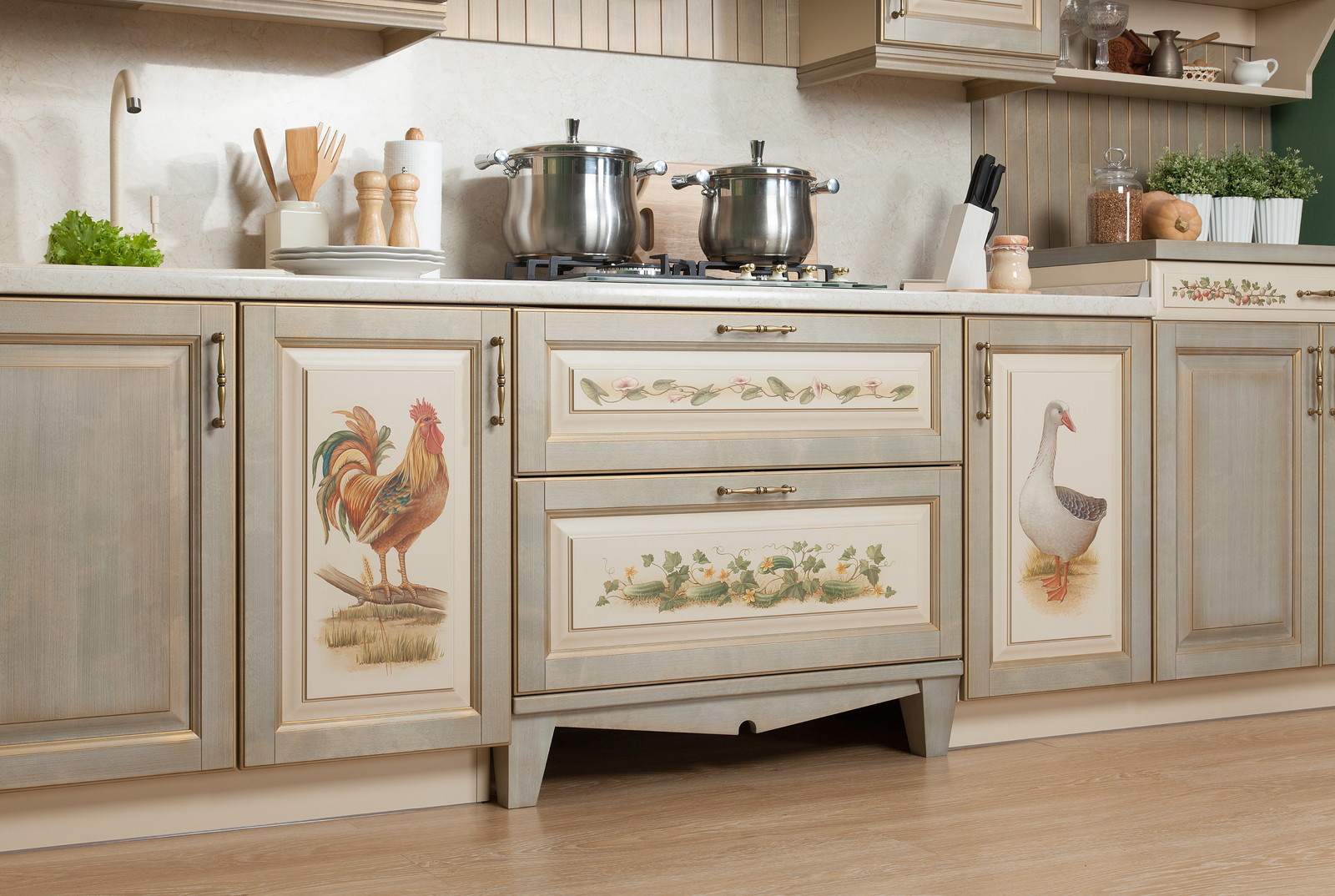 Кухонный гарнитур "Шато" с росписью "Прованс"