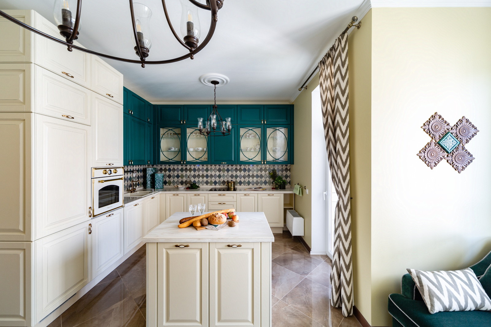 Кухня-гостиная в проекте "Лесная Зелень"