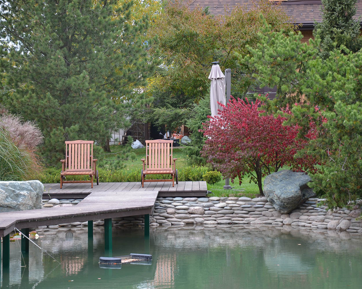 Ландшафтный сад с прудом в КП "Европа"