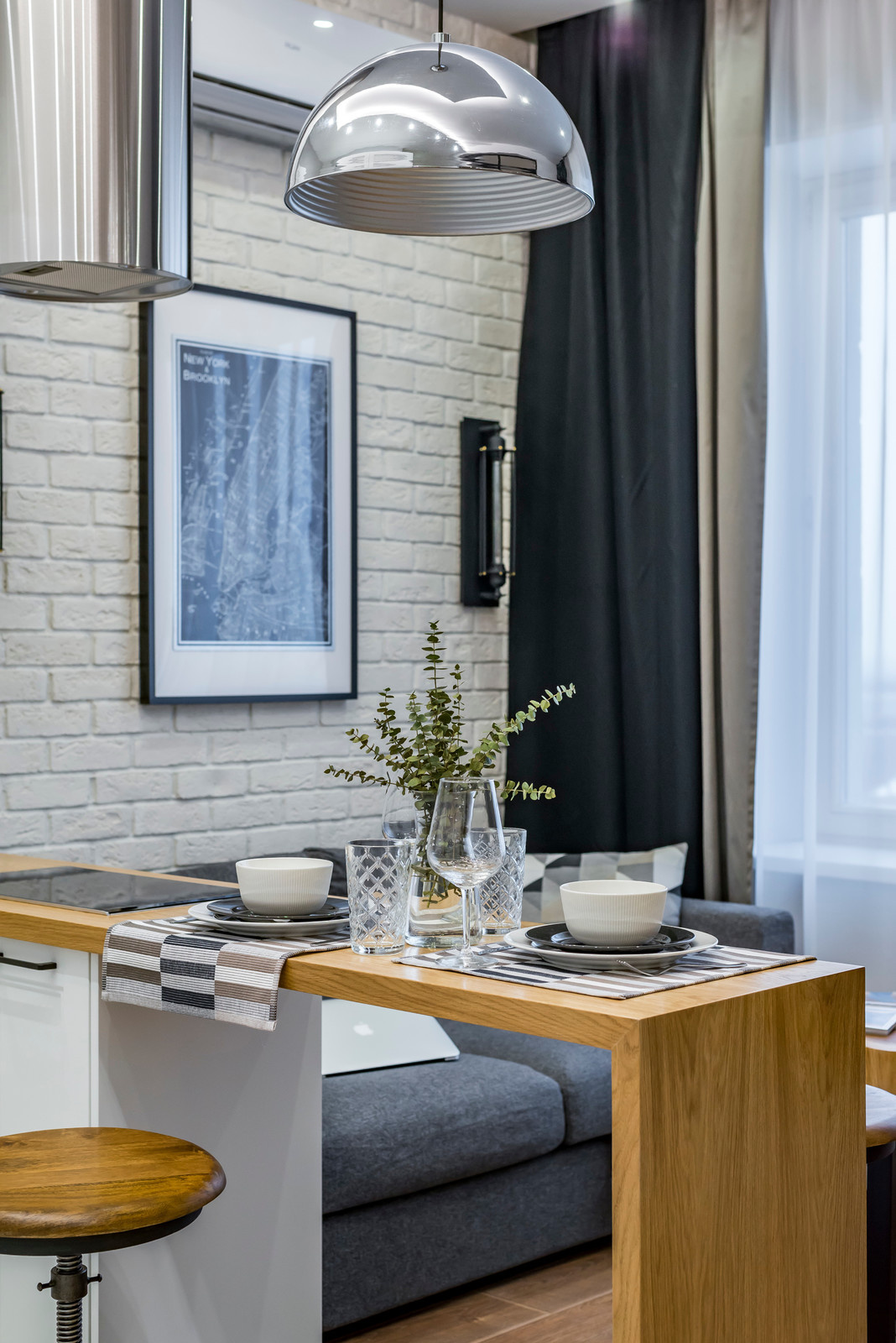 Студия 38м2 в стиле лофт для сдачи в аренду