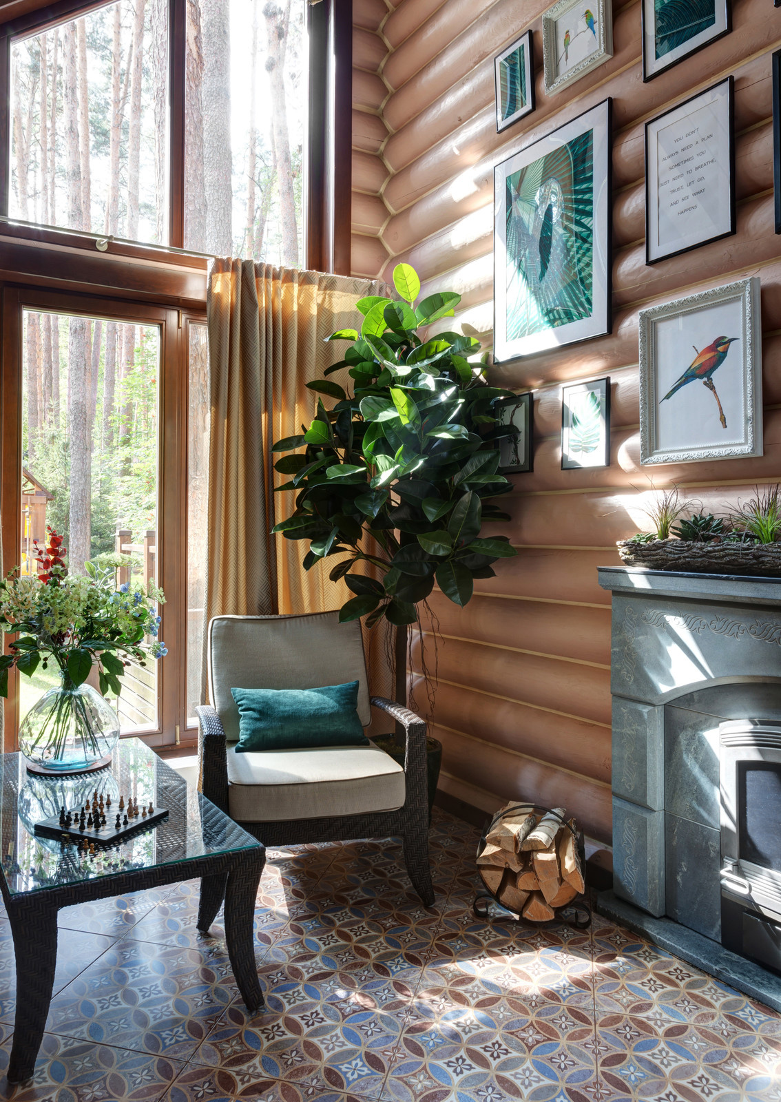 Нouse in a pine forest