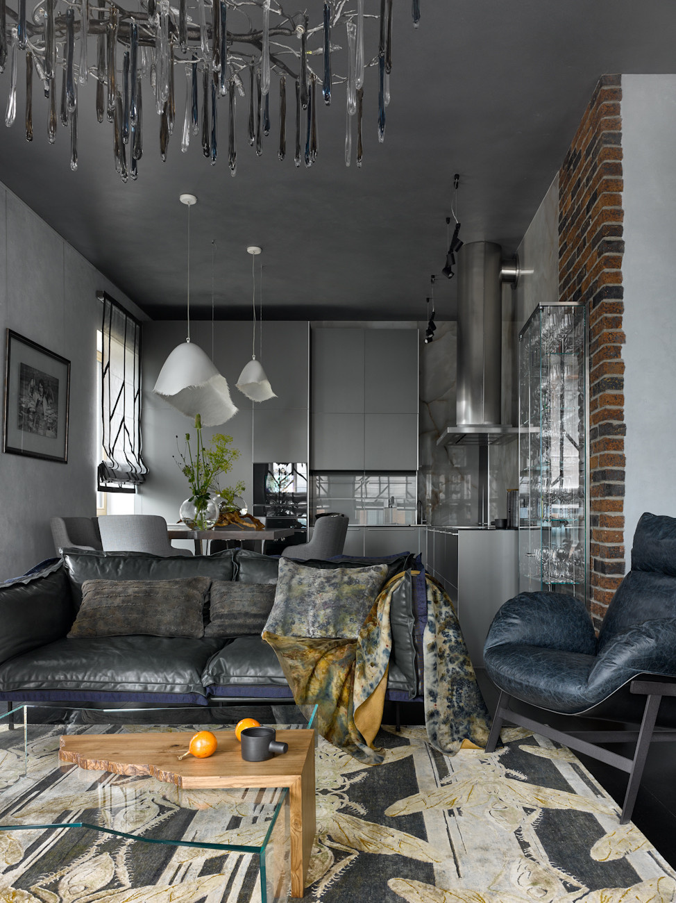 Гостиная-кухня в ЖК Садовые кварталы