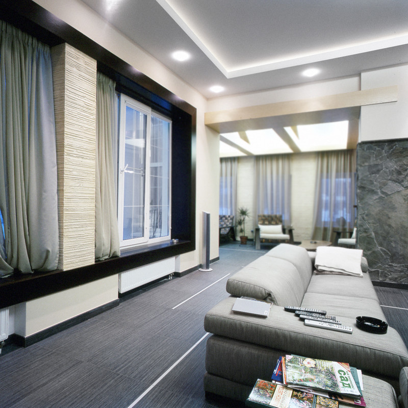 Реконструкция фасада и интерьер загородного дома в Семивраги.