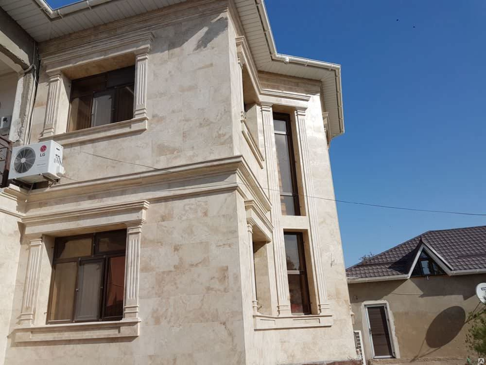 облицовка фасадов травертином из Ирана