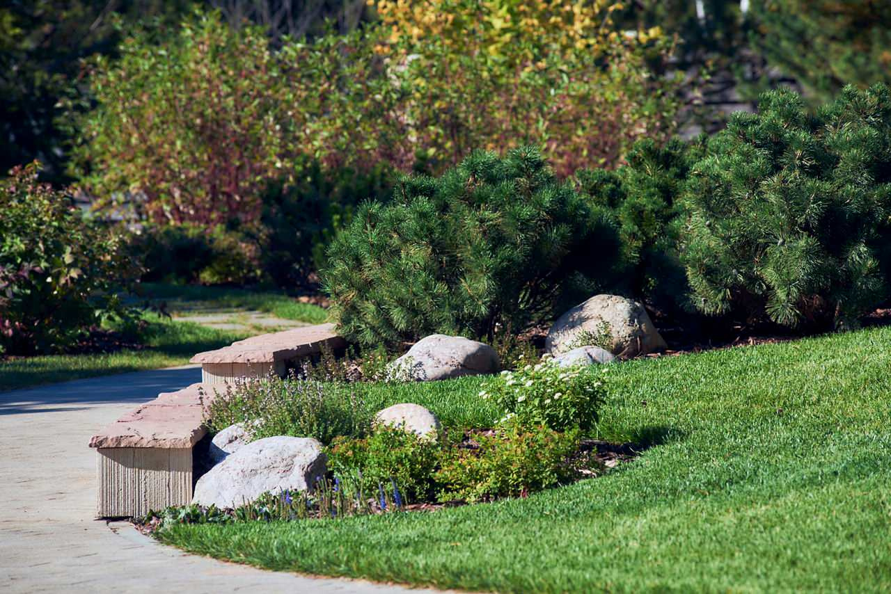 На подпорной стенке