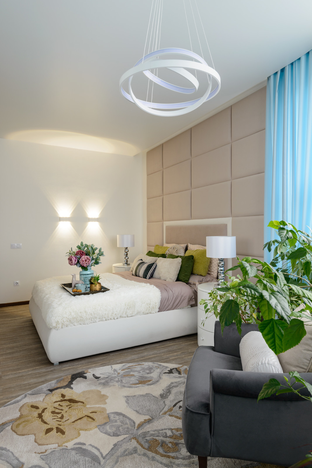 Спальня квартиры 86 м2 в ЖК Гагаринский