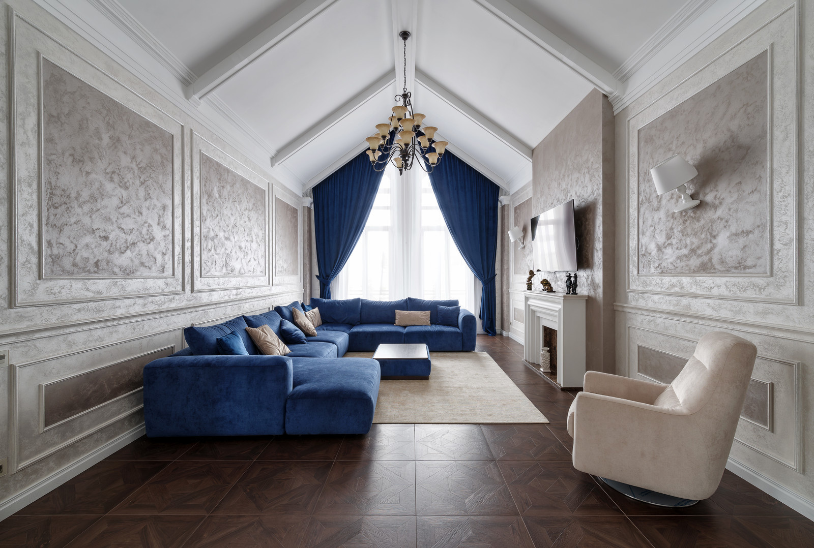 Реализованный коттедж.,190м2 Семилуки, гостиная