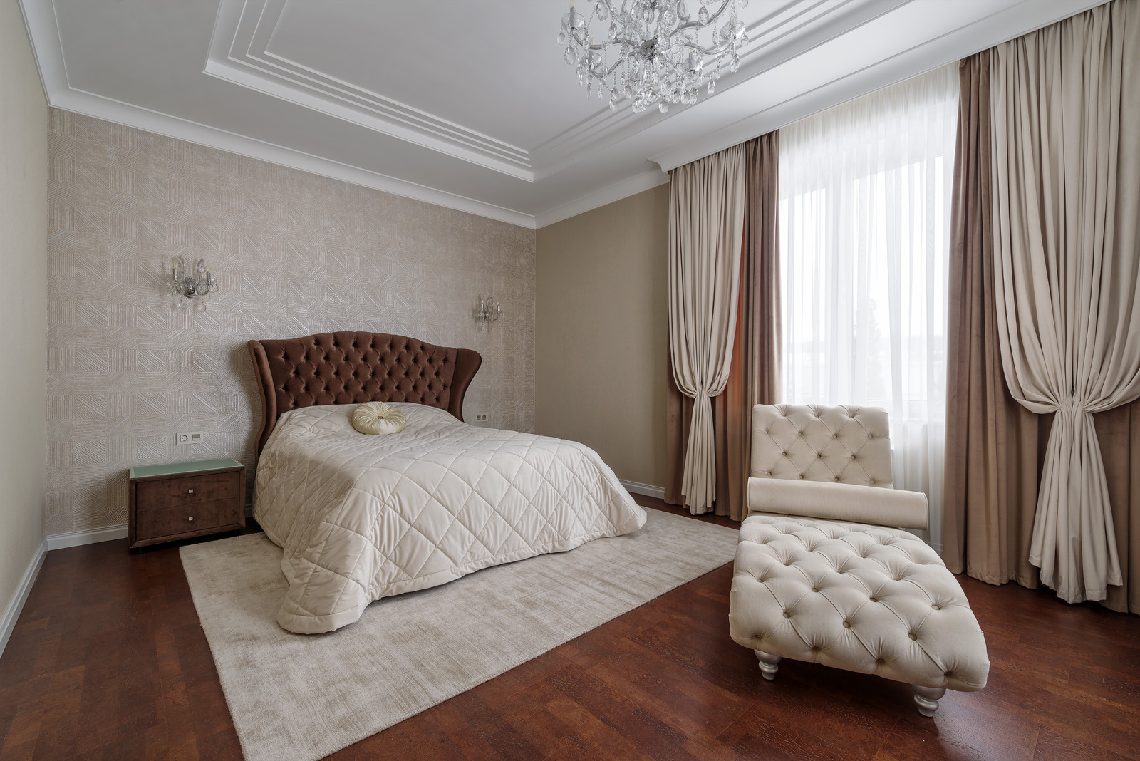 Реализованный коттедж.,190м2 Семилуки, мастер-спальня