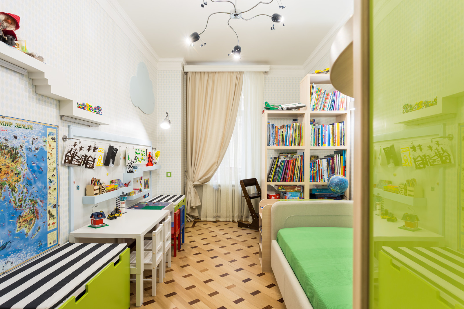 Зелёная детская комната