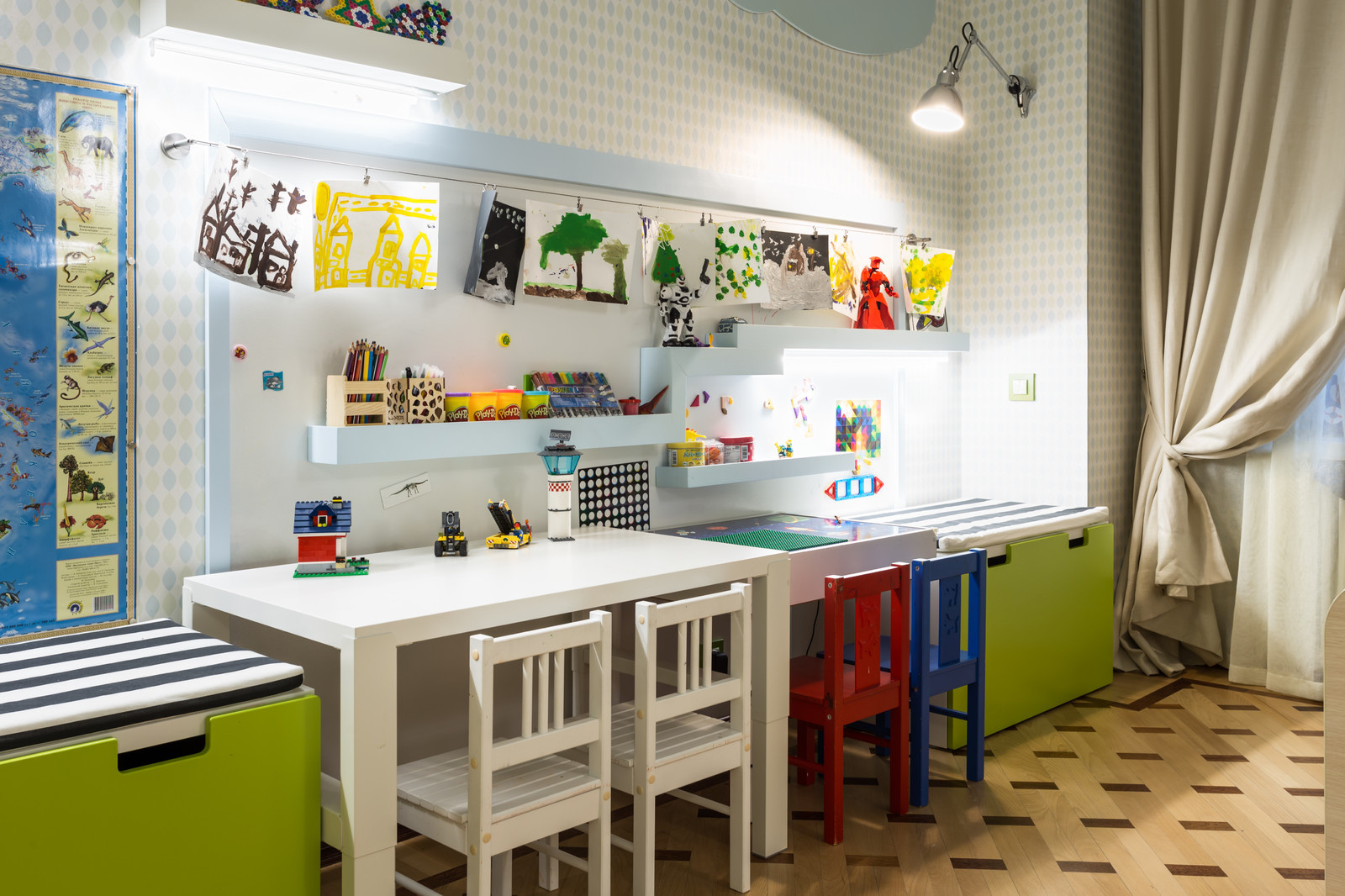 Зелёная детская комната