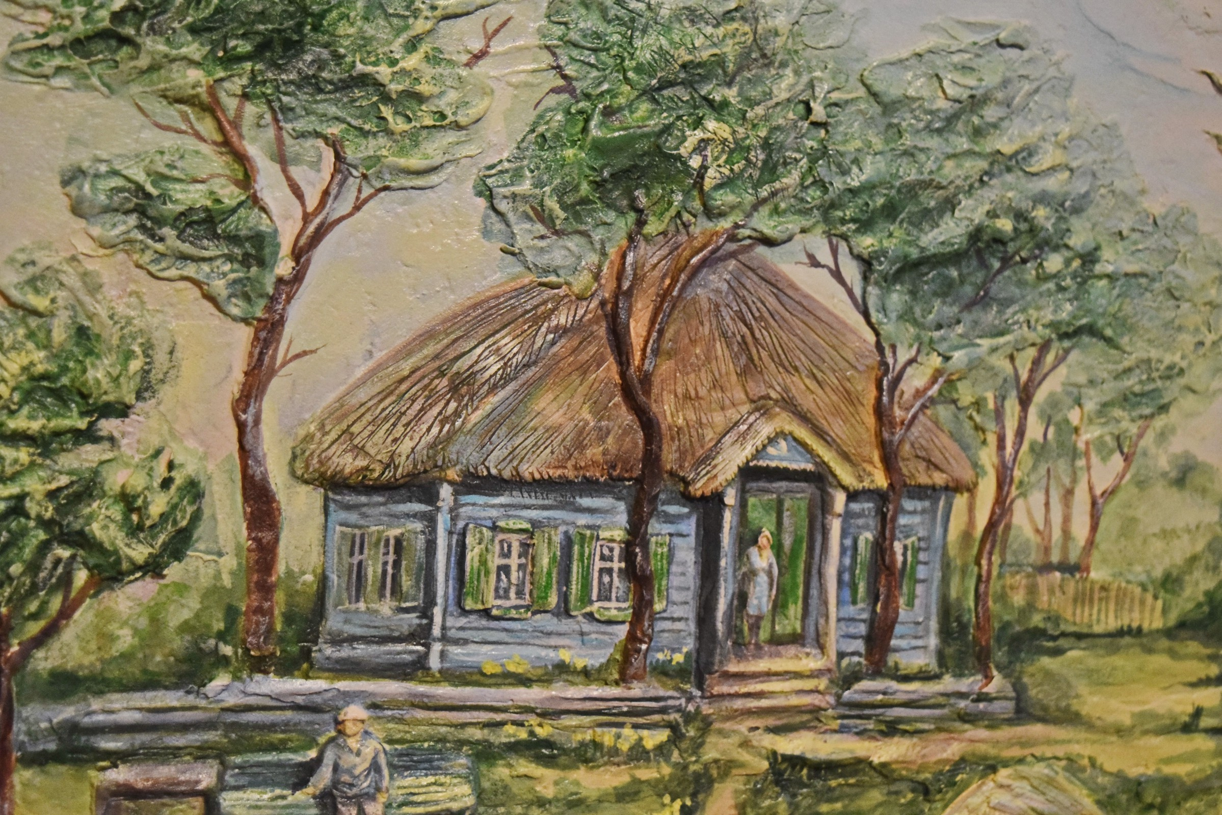 Рельефная картина Домик в деревне