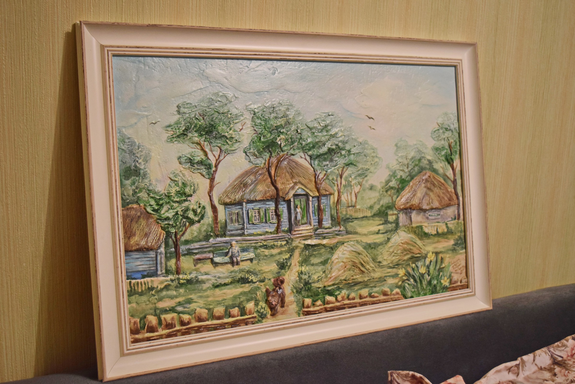 Обложка проекта: Рельефная картина Домик в деревне